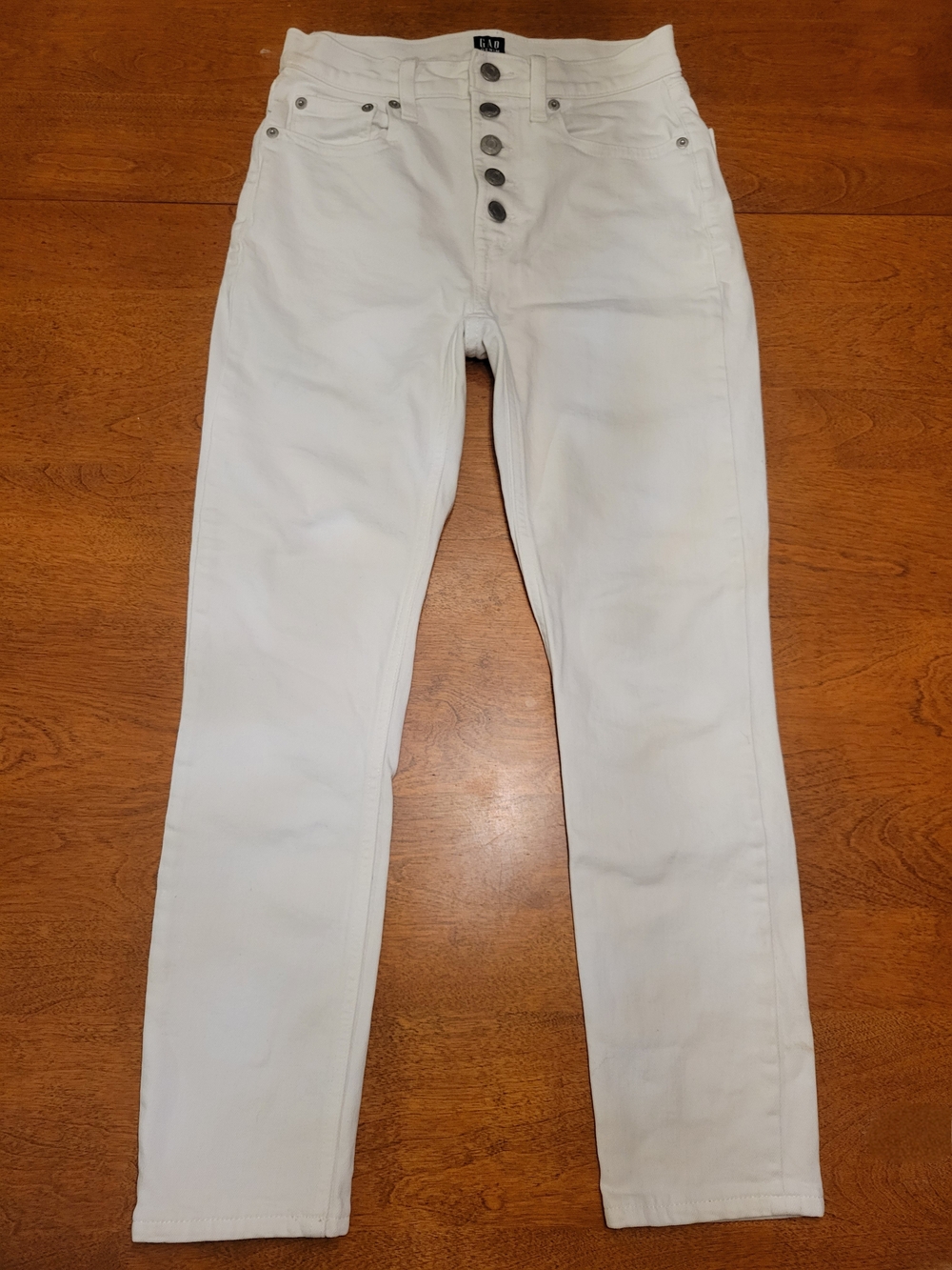 Gap Petite White Jeans | High Rise | 5 Button Fly | 24P
